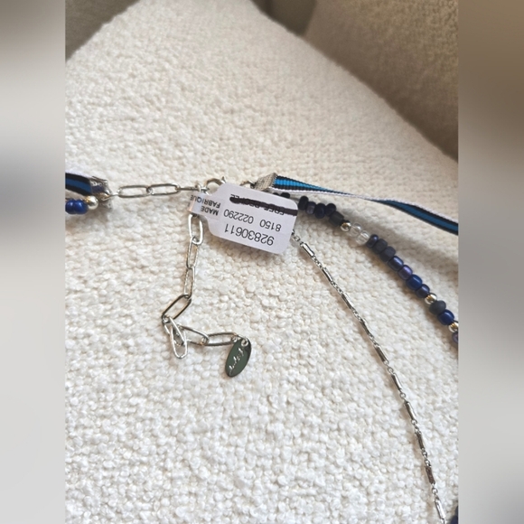 Free People, International Love Layered Necklace, Navy Combo -NEW!! - Picture 9 of 9